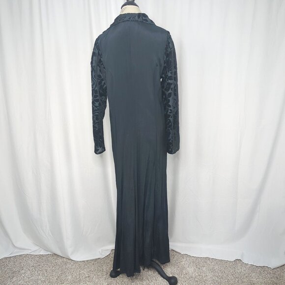 Vintage Sterling Maxi Dress Large Black Goth Kaftan - Picture 6 of 8